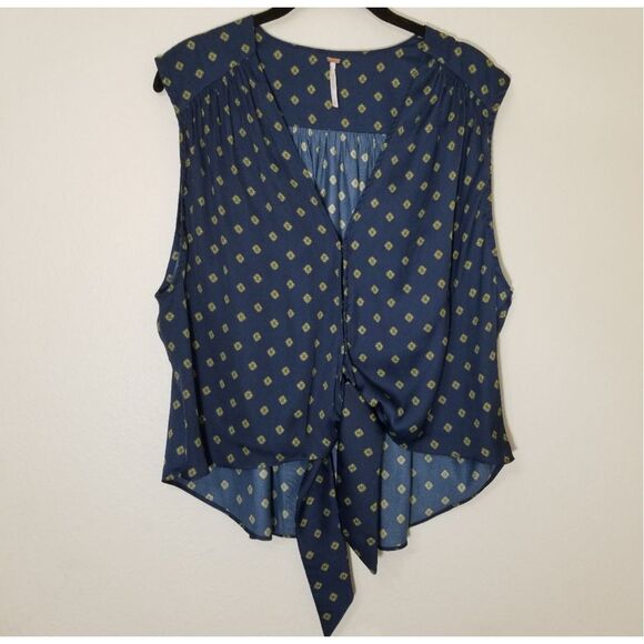 NWOT-Free People “Mornings in Marrakech” Sleeveless Tie-Front Top – Size Medium - Picture 10 of 16